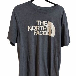 The North Face Men's Short Sleeve Logo Tee - Gray with White Print